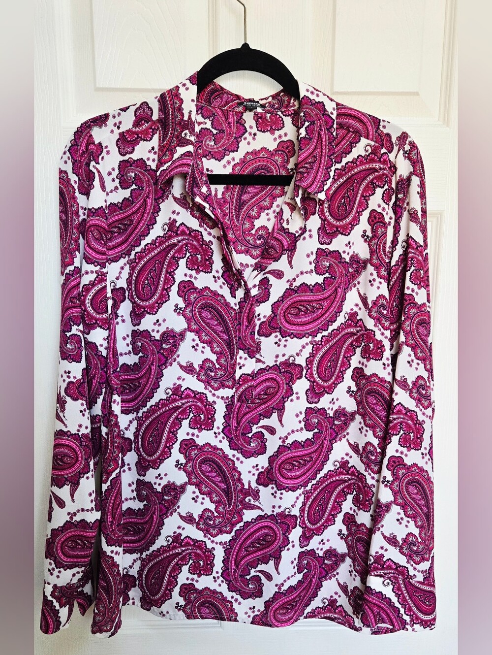 Express Pink Paisley Portifino Blouse
